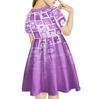 Hawaii Christmas Retro Patchwork Kid Short Sleeve Dress Violet - Wonder Print Shop