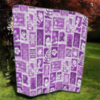 Hawaii Christmas Retro Patchwork Quilt Violet - Wonder Print Shop