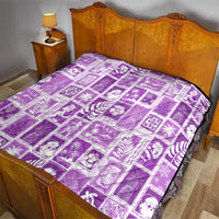 Hawaii Christmas Retro Patchwork Quilt Violet - Wonder Print Shop