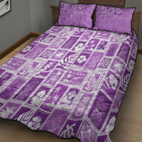 Hawaii Christmas Retro Patchwork Quilt Bed Set Violet - Wonder Print Shop
