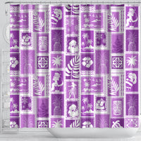 hawaii-christmas-retro-patchwork-shower-curtain-violet