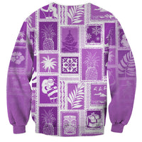 Hawaii Christmas Retro Patchwork Sweatshirt Violet - Wonder Print Shop