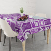 Hawaii Christmas Retro Patchwork Tablecloth Violet - Wonder Print Shop