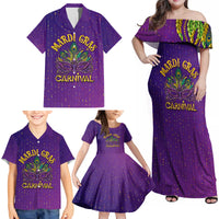 Mardi Gras Festive Confetti Family Matching Off Shoulder Maxi Dress and Hawaiian Shirt LT7 - Wonder Print Shop
