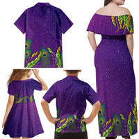 Mardi Gras Festive Confetti Family Matching Off Shoulder Maxi Dress and Hawaiian Shirt LT7 - Wonder Print Shop