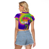 Mardi Gras Raglan Cropped T Shirt Tie-dye Style - King - Wonder Print Shop