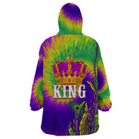 Mardi Gras Wearable Blanket Hoodie Tie-dye Style - King - Wonder Print Shop