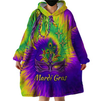 Mardi Gras Wearable Blanket Hoodie Tie-dye Style - King - Wonder Print Shop