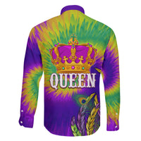 Mardi Gras Family Matching Off Shoulder Maxi Dress and Hawaiian Shirt Tie-dye Style - Queen LT7 - Wonder Print Shop