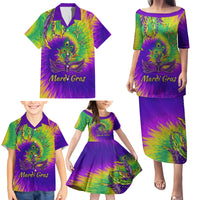 Mardi Gras Family Matching Puletasi and Hawaiian Shirt Tie-dye Style - Queen - Wonder Print Shop