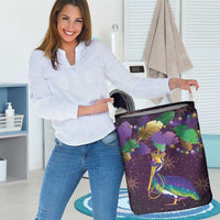 Faux Glitter Funny Mardi Gras Pelican Laundry Basket Party Vibes - Wonder Print Shop