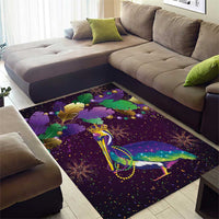 Faux Glitter Funny Mardi Gras Pelican Area Rug Party Vibes - Wonder Print Shop