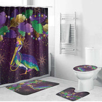 Faux Glitter Funny Mardi Gras Pelican Bathroom Set Party Vibes - Wonder Print Shop