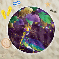Faux Glitter Funny Mardi Gras Pelican Beach Blanket Party Vibes - Wonder Print Shop