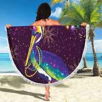 Faux Glitter Funny Mardi Gras Pelican Beach Blanket Party Vibes - Wonder Print Shop