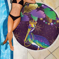 Faux Glitter Funny Mardi Gras Pelican Beach Blanket Party Vibes - Wonder Print Shop