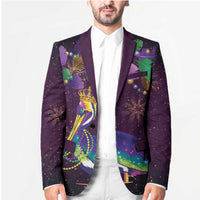 Faux Glitter Funny Mardi Gras Pelican Blazer Party Vibes - Wonder Print Shop