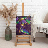Faux Glitter Funny Mardi Gras Pelican Canvas Wall Art Party Vibes - Wonder Print Shop