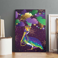 Faux Glitter Funny Mardi Gras Pelican Canvas Wall Art Party Vibes - Wonder Print Shop