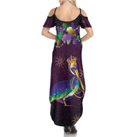 Faux Glitter Funny Mardi Gras Pelican Family Matching Summer Maxi Dress and Hawaiian Shirt Party Vibes - Wonder Print Shop