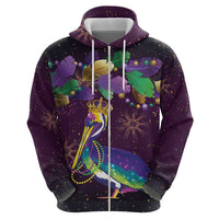 Faux Glitter Funny Mardi Gras Pelican Hoodie Party Vibes - Wonder Print Shop