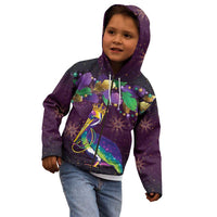 Faux Glitter Funny Mardi Gras Pelican Kid Hoodie Party Vibes - Wonder Print Shop