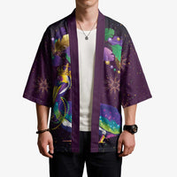 Faux Glitter Funny Mardi Gras Pelican Kimono Party Vibes - Wonder Print Shop