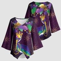 Faux Glitter Funny Mardi Gras Pelican Kimono Sleeve Blouse Party Vibes - Wonder Print Shop