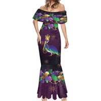 Faux Glitter Funny Mardi Gras Pelican Mermaid Dress Party Vibes - Wonder Print Shop