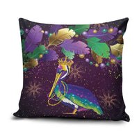 Faux Glitter Funny Mardi Gras Pelican Pillow Cover Party Vibes - Wonder Print Shop