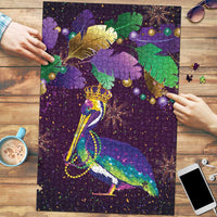 Faux Glitter Funny Mardi Gras Pelican Puzzle Party Vibes - Wonder Print Shop