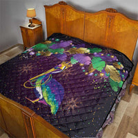Faux Glitter Funny Mardi Gras Pelican Quilt Party Vibes - Wonder Print Shop