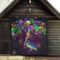 Faux Glitter Funny Mardi Gras Pelican Quilt Party Vibes - Wonder Print Shop