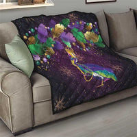 Faux Glitter Funny Mardi Gras Pelican Quilt Party Vibes - Wonder Print Shop