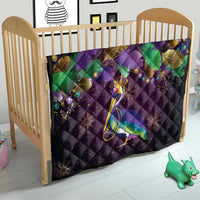 Faux Glitter Funny Mardi Gras Pelican Quilt Party Vibes - Wonder Print Shop