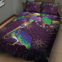 Faux Glitter Funny Mardi Gras Pelican Quilt Bed Set Party Vibes - Wonder Print Shop