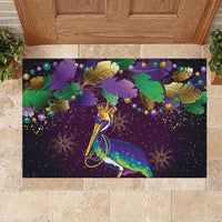 Faux Glitter Funny Mardi Gras Pelican Rubber Doormat Party Vibes - Wonder Print Shop
