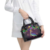 Faux Glitter Funny Mardi Gras Pelican Shoulder Handbag Party Vibes - Wonder Print Shop