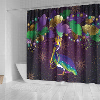 Faux Glitter Funny Mardi Gras Pelican Shower Curtain Party Vibes - Wonder Print Shop