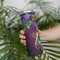 Faux Glitter Funny Mardi Gras Pelican Skinny Tumbler Party Vibes - Wonder Print Shop