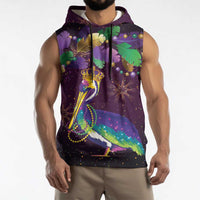 Faux Glitter Funny Mardi Gras Pelican Sleeveless Hoodie Party Vibes - Wonder Print Shop