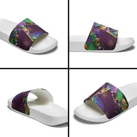 Faux Glitter Funny Mardi Gras Pelican Slide Sandals Party Vibes - Wonder Print Shop