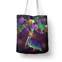 Faux Glitter Funny Mardi Gras Pelican Tote Bag Party Vibes - Wonder Print Shop