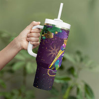 Faux Glitter Funny Mardi Gras Pelican Tumbler With Handle Party Vibes - Wonder Print Shop