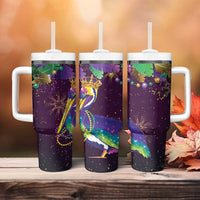 Faux Glitter Funny Mardi Gras Pelican Tumbler With Handle Party Vibes - Wonder Print Shop