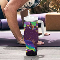 Faux Glitter Funny Mardi Gras Pelican Tumbler With Handle Party Vibes - Wonder Print Shop