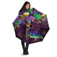 Faux Glitter Funny Mardi Gras Pelican Umbrella Party Vibes - Wonder Print Shop