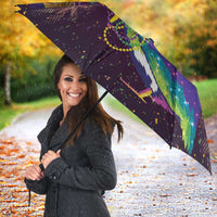 Faux Glitter Funny Mardi Gras Pelican Umbrella Party Vibes - Wonder Print Shop