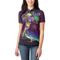 Faux Glitter Funny Mardi Gras Pelican Women Polo Shirt Party Vibes - Wonder Print Shop