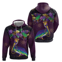 Faux Glitter Funny Mardi Gras Pelican Zip Hoodie Party Vibes - Wonder Print Shop